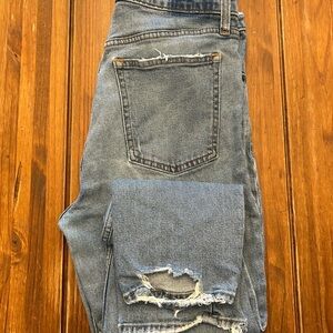 Abercrombie & Fitch Ankle Straight Jeans Distressed Hem 29 short